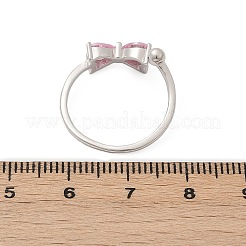 Регулируемые манжеты-кольца из стерлингового серебра с кубическим цирконием для женщин RJEW-B128-07