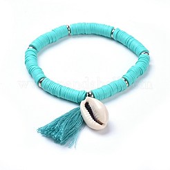 Браслеты из бисера хеши из полимерной глины ручной работы BJEW-JB04251-M