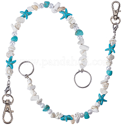 2 шт. 2 стиля подвесные украшения из синтетической бирюзы на тему океана&nbsp;HJEW-SC0002-28B