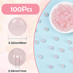 100 шт. нити круглых бусин из натурального розового кварца&nbsp;G-SP0001-19C