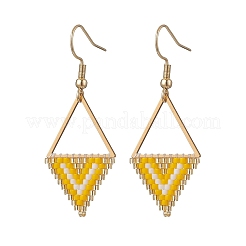 Серьги-подвески из ромбовидного стекла&nbsp;EJEW-MZ00640