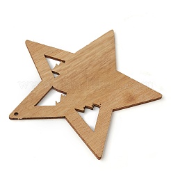 Рождественские темы из натурального дерева большие подвески WOOD-B001-13