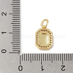 Vrais pendentifs en laiton plaqué 18k or véritable micro pavé zircone cubique clair&nbsp;KK-L216-002G-T