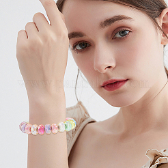 100 шт. УФ-покрытие радужных переливающихся акриловых европейских бусин MACR-PA0001-28