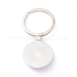 プライドスタイルのガラスキーホルダー  プラチナメッキ合金パーツ  フラットラウンド  男女のシンボル  6.2cm&nbsp;KEYC-F033-01K