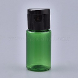 Пластиковые пустые бутылки с откидной крышкой, с черными крышками из полипропилена, для хранения жидких косметических образцов для путешествий, зелёные, 2.3x5.65см, емкость: 10 мл (0.34 жидких унции).