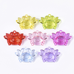 Transparent Acrylic Pendants, Faceted, Crab, Mixed Color, 34x48x19mm, Hole: 2mm