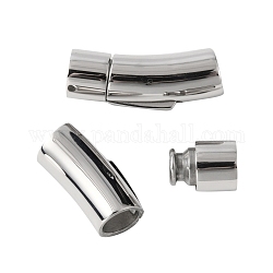 304 Stainless Steel Bayonet Clasps, Tube, Stainless Steel Color, 31x10x11mm, Hole: 8mm