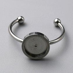304 componentes del anillo del manguito de acero inoxidable, con 201 bandeja de acero inoxidable y cuentas, color acero inoxidable, nosotros tamaño 8 1/4 (18.3 mm), Bandeja: 8 mm