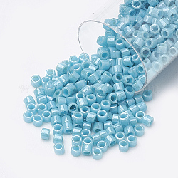 Miyuki Delica Perlen Medium, Zylinderförmig, japanische Saatperlen, (dbm0217) undurchsichtiger türkisgrüner Glanz, 10/0, 1.7x2.2 mm, Bohrung: 1 mm, ca. 10800 Stk. / Beutel, 100 g / Beutel