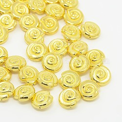 Tibetischer stil legierung perlen, Bleifrei und cadmium frei, Schnecke, golden, 14x7 mm, Bohrung: 1 mm