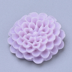 Resin Cabochons, Dahlia Flower, Lilac, 19~20x6~7mm