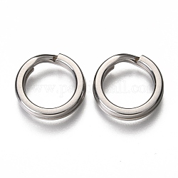 304 cierre de llavero de acero inoxidable, anillos de división, 7x1.2mm, diámetro interior: 5 mm