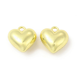 Acumular charms de la aleación de chapado, Sin cadmio y níque y plomo, corazón, la luz de oro, 13.5x13x7.5mm, agujero: 1.5 mm