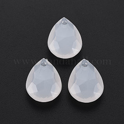 Perles en acrylique transparente, facette, larme, fumée blanche, 17.5x13x7.5mm, Trou: 1.8mm, environ 560 pcs/500 g