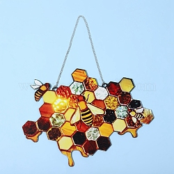 Décorations pendantes en nid d'abeille en acrylique, pour la décoration murale de la maison, rouge, 156x165mm