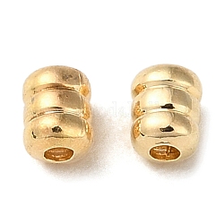 Brass Beads, Grooved Beads, Column, Real 18K Gold Plated, 3x2.3mm, Hole: 0.8mm