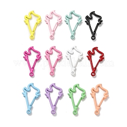Spray Painted Alloy Locking Carabiner, Key Snap Hook Clasps for Keychains, Bird, Mixed Color, 35.5x20.5x6mm, Hole: 2.3mm