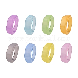 Anillos de dedo acrílicos transparentes gruesos para mujeres adolescentes, color mezclado, nosotros tamaño 7 1/2 (17.7 mm)