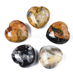 Piedra de amor de corazón de ágata loca natural, piedra de palma de bolsillo para el equilibrio de reiki, 29.5~30x30x14~15mm