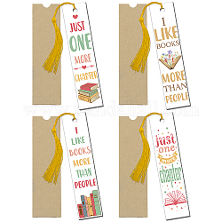GLOBLELAND 4Set Acrylic Clear Bookmark Colorful Clear Rectangle Acrylic Bookmarks Book Marker Tags Reading Bookmarks Graduation Gift Bookmarks End of Term Gift Bookmarkers