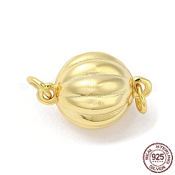 Rack Plating 925 Sterling Silver Magnetic Clasps, Lantern, with 925 Stamp, Real 18K Gold Plated, 14x8mm, Hole: 1.5mm