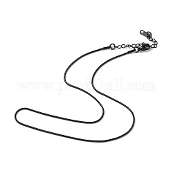 304 collier chaîne serpent ronde en acier inoxydable pour homme femme, gunmetal, 15.83 pouce (40.2 cm)