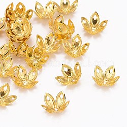 Golden Iron Flower Bead Caps, Fancy Bead Caps, 18mmx8mm, hole: 2mm, about 120pcs/50g