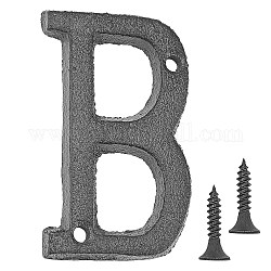Eisen Hausadresse Nummer, mit 2Stück Schraube, letter.b, 75x40x5 mm, Bohrung: 5.2 mm