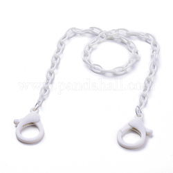 Colliers de chaîne de câble en plastique ABS personnalisés, chaînes de sac à main, avec fermoir pince de homard, blanc, 18.97 pouce (48.2 cm)