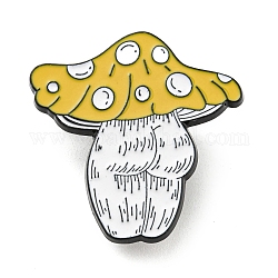 Épingles en émail d’elfe aux champignons, broches en alliage noir pour vêtements de sac à dos, jaune, 29.5x29x1.5mm