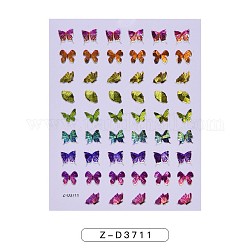 Autocollants d'ongle, auto-adhésif, autocollant, pour les décorations d'ongles, le modèle de papillon, couleur mixte, 10x8 cm