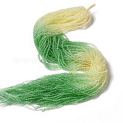 Fili di perle di vetro di colore sfumato trasparente, tondo sfaccettato, verde mare e beige, 3x2.8mm, Foro: 0.9 mm, circa 123pcs/filo, 14.53'' (36.9 cm)