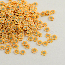Ручной полимерной глины ногтей декоративные аксессуары, цветок, песчаный коричневый, 5~6x1 мм
