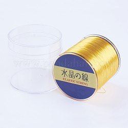 Cadena japonesa de cristal elástico plano, Hilo de cuentas elástico, para hacer la pulsera elástica, oro, 0.8mm, 300 yardas / rodillo, 900 pie / rollo