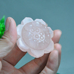 Natural Rose Quartz Lotus Display Decorations, Figurine Home Decoration, Reiki Energy Stone for Healing, 50mm