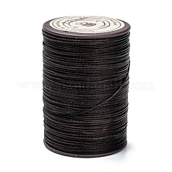 Hilo redondo de hilo de poliéster encerado, cordón de micro macramé, cuerda retorcida, para coser cuero, café oscuro, 0.55mm, alrededor de 131.23 yarda (120 m) / rollo