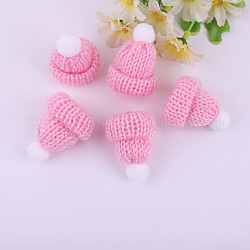 Gorro de lana de muñeca de poliéster, para accesorios decorar muñeca, rosa, 60x43x12.5mm