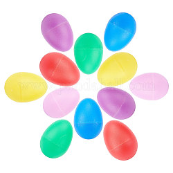 Nbeads 12 pieza de coctelera de plástico para huevos, 6 colores mano percusión musical huevo agitador surtido maracas huevos de pascua instrumentos de percusión