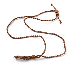 Halskette, mit Wachsschnur und Holzperlen, Kokosnuss braun, 29-7/8 Zoll (76~81 cm)