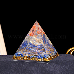 Decorazioni per display piramidali in resina orgonite, con diaspro rosso naturale, per scrivania da casa, 60mm
