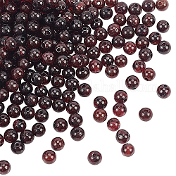 Brins de perles de grenat naturel olycraft, ronde, 4mm, Trou: 1mm, Environ 98 pcs/chapelet, 15.55'' (39.5 cm), 2strand / boîte