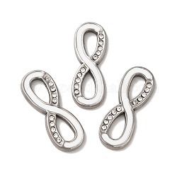 Ion Plating(IP) 304 Stainless Steel Enamel Connector Charms, with Crystal Rhinestone, Infinity Links, Stainless Steel Color, 20x7.5x2mm, Hole: 3x6mm