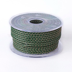 編み紐  革のアクセサリーコード  ジュエリーDIY製版材料  濃い緑  5mm  約21.87ヤード（20m）/ロール
