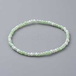 Стеклянные браслеты из бисера, зеленый лайм, 2 дюйм (5 см)