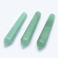 Натуральный зеленый авантюрин, лечебные камни, палочка для медитативной терапии, уравновешивающая энергию рейки, пуля, неочищенные / без отверстий, 50.5x10x10 мм