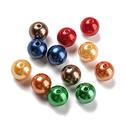 Perles en plastique ABS peintes au four, ronde, teinte, couleur mixte, 14mm, Trou: 1.8mm, environ 350 pcs/500 g