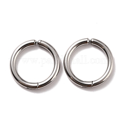 304 Edelstahl-Clip-on Ohrringe, hypoallergene Ohrringe, Ring, Edelstahl Farbe, 19x2.5 mm