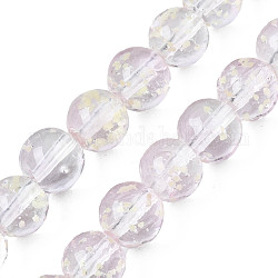 Brins de perles au chalumeau transparentes lumineuses faites à la main, ronde, clair, 9~10x10~11mm, Trou: 1.2mm, Environ 50 pcs/chapelet, 19.29 pouce ~ 19.69 pouces (49 cm ~ 50 cm)