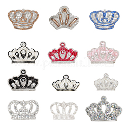 CHGCRAFT 13Styles Crown Rhinestone Clothes Patches Crown Shape Hotfix Rhinestone Patches Iron on Patches for Clothing Repair Dress Shoes Garment Decoration DIY Gift